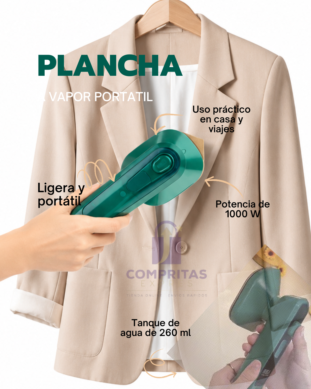 Plancha a Vapor Portátil